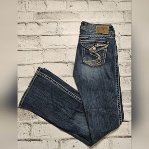 Silver Jeans Suki Bootcut Jeans Womens 29x34 Y2K Thick Stitch Denim